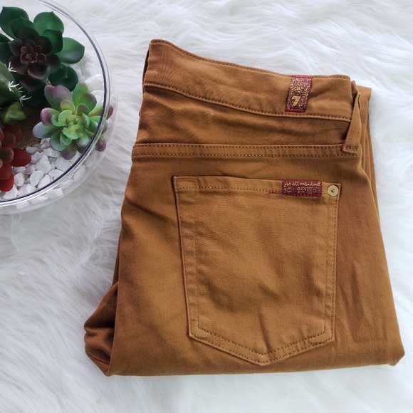 7 For All Mankind Denim - 7 for all mankind the skinny mustard yellow sz 29
